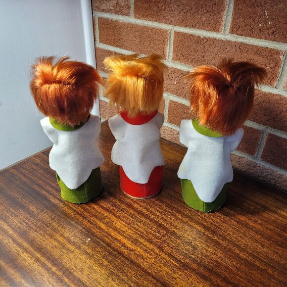 Vintage Christmas Choir Carolers Pixie Rubber Face Felt MCM Made in Japan Rare - Picture 2 of 4